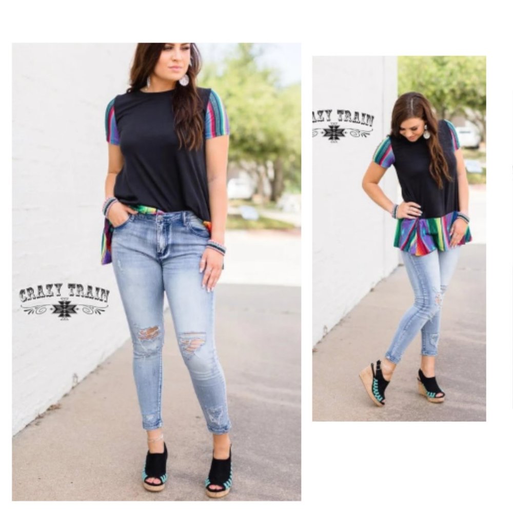 Crazy Train jeans, Prayin Knees Skinnies